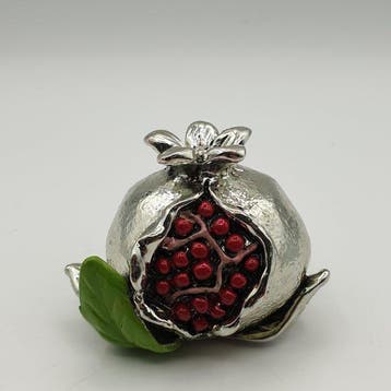 Melograno rivestito in argento 925 e smalti - Figure -