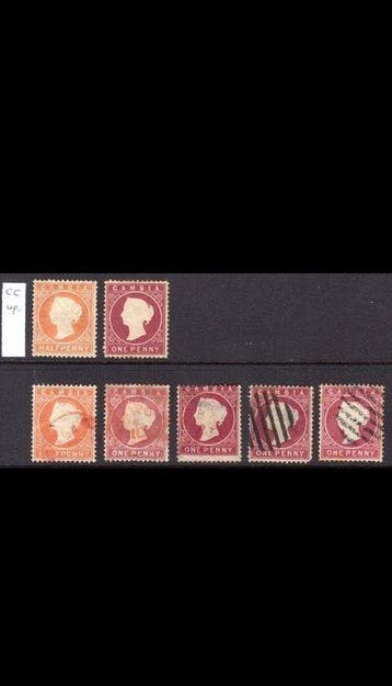 Britse Gemenebest - Gambia 1874/1898 - Collectie van 48, Gestempeld