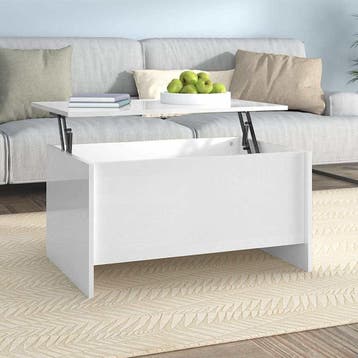 vidaXL Salontafel 80x55,5x41,5 cm bewerkt hout hoogglans wit, Huis en Inrichting, Verzenden, Nieuw