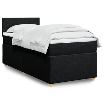 vidaXL Boxspring met matras stof zwart Single, Verzenden, Nieuw