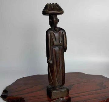 Vintage Wooden Figure - Beeld Massief hout - Japan (Zonder