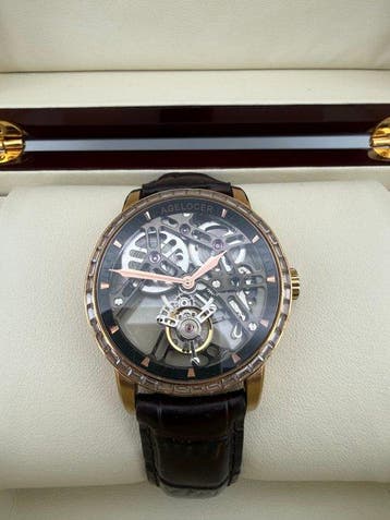AGELOCER - Crystal bezel Free-Sprung Double-sided hollow
