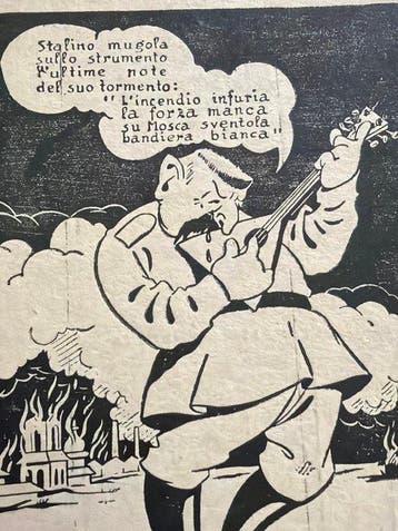 Rusland, Italië - Italiaanse propagandapostkaart, expeditie, Verzamelen, Gelopen
