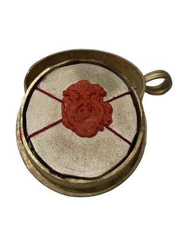 Reliekhouder - Brons, Gouden cartouche, Glas, Hout - 20e, Antiek en Kunst