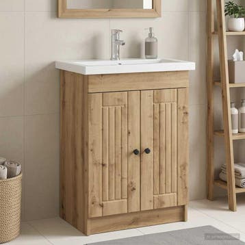 vidaXL Badkamer onder Wastafel Kast Artisanaal eiken, Huis en Inrichting, Verzenden, Nieuw