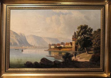 R.Jansen (1867) - Lake Landscape with Castle