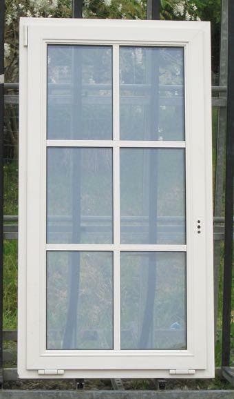 pvc raam , chassis van 80 x 150  creme / kiezelgrijs, Bricolage & Construction, Châssis & Portes coulissantes, Ophalen of Verzenden
