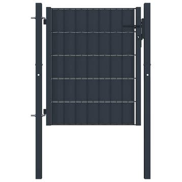 vidaXL Hekpoort PVC en staal 100x100 cm antraciet, Tuin en Terras, Verzenden, Nieuw