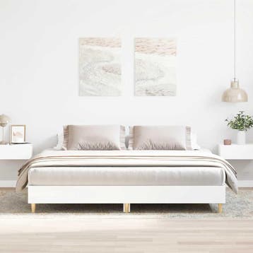 vidaXL Bedframe zonder matras 180x200 cm spaanplaat wit, Verzenden, Nieuw