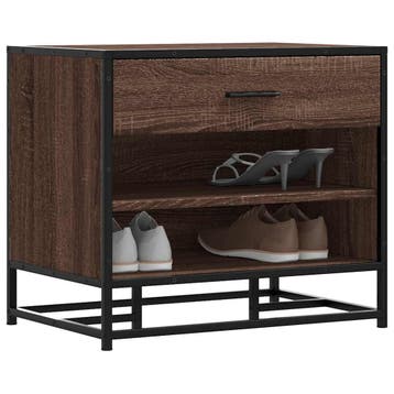 vidaXL Schoenenbank 60x40x53,5 cm bewerkt hout en metaal, Verzenden