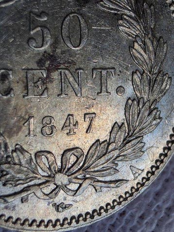 Frankrijk. Louis Philippe I. 50 Centimes 1847-A, Paris