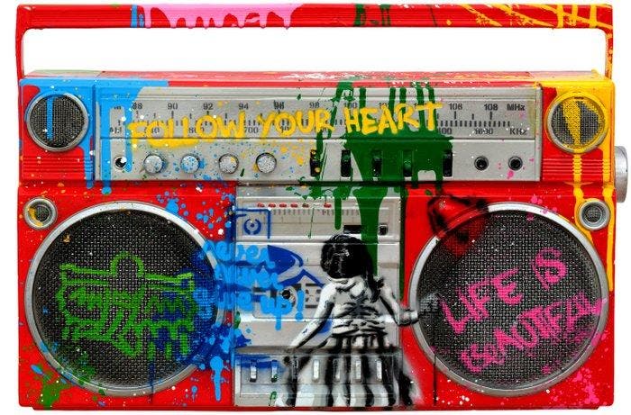 Mr Brainwash (1966) - Boombox, Antiquités & Art, Art | Objets design
