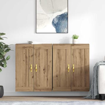 vidaXL Wandkast 2 pcs Artisan Eiken 69,5 x 34 x 90 cm, Huis en Inrichting, Verzenden, Nieuw