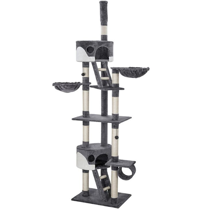 tectake Krabpaal Hansi 260cm - grijs/wit, Animaux & Accessoires, Accessoires pour chats, Envoi
