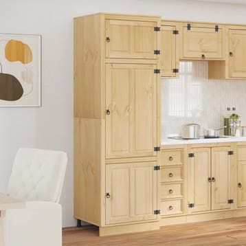 vidaXL Kast SKI HoningBruin 66 x 58 x 207 cm Massief, Verzenden