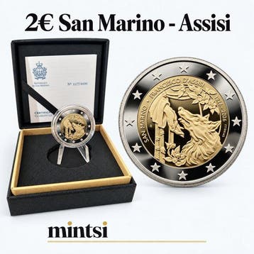 San Marino. 2 Euro 2026 San Francesco dAssisi Proof, Postzegels en Munten