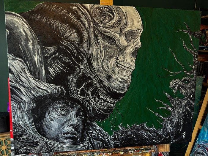 peter gray - Alien, Antiek en Kunst, Kunst | Schilderijen | Modern
