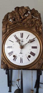 Comtoise klok (6) - Antiek - Gepatineerd brons, Smeedijzer -, Antiek en Kunst