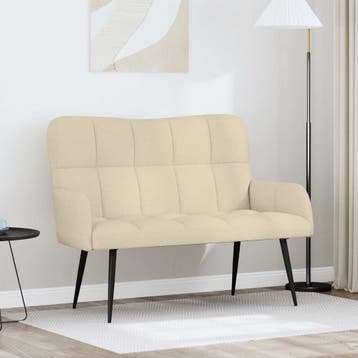 vidaXL 2-Zits Sofa Crèmekleurig 115 x 61 x 87 cm Stof, Verzenden, Nieuw