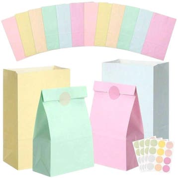 Fako Bijoux - 50 Pastel Gekleurde Uitdeelzakjes met Stickers, Verzenden