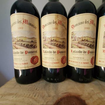 1989 Domaine des Mimosas - Lalande-de-Pomerol - 6 Bouteilles, Verzamelen, Wijnen, Nieuw