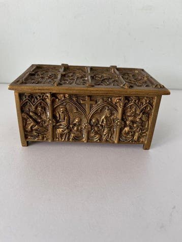 Reliekschrijn doos - Brons - 1850-1900, Antiek en Kunst