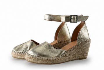 Manfield Espadrilles in maat 38 Goud, Kleding | Dames, Schoenen, Espadrilles, Overige kleuren, Verzenden, Zo goed als nieuw