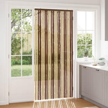 vidaXL Insecten Gordijn Chenille Bruin en Beige 100 x 220 cm, Verzenden, Nieuw