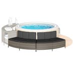 vidaXL Hottub-bankjes met kussens 2 st poly rattan grijs, Tuin en Terras, Zwembaden, Verzenden, Nieuw