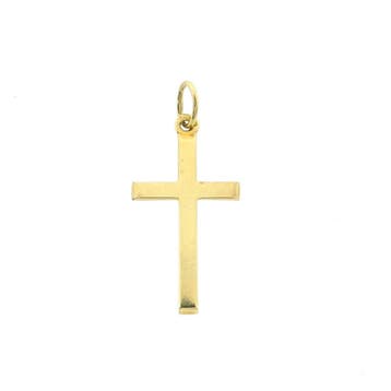 Gouden hanger van een kruis (Hanger of bedel), Ophalen of Verzenden, Gebruikt, Goud, Overige merken