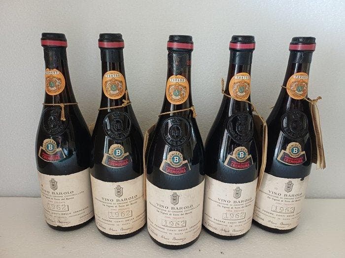 1962 Bersano - Barolo - 5 Flessen (0.72L), Verzamelen, Wijnen