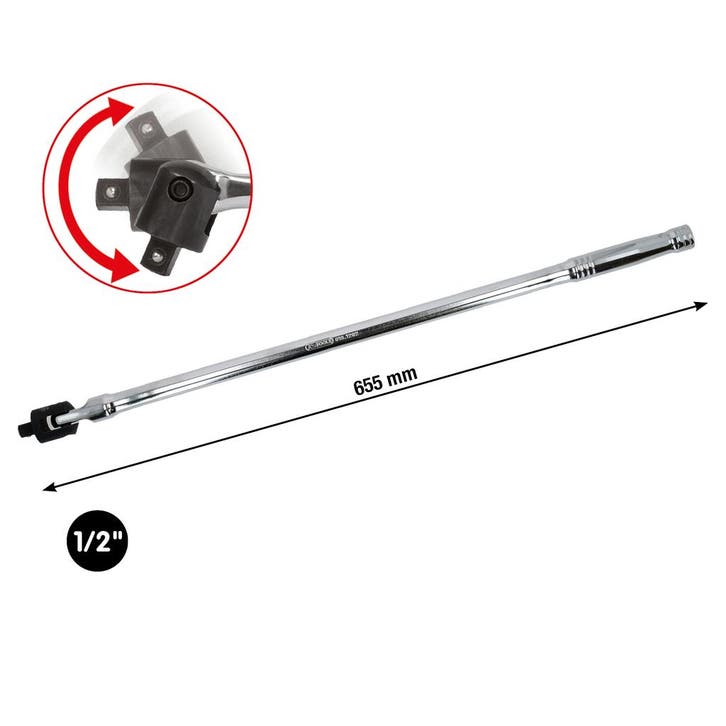 KS Tools CHROMEplus Wringijzer met Kniegewricht 1/2 – 655mm, Auto diversen, Autogereedschap, Nieuw, Verzenden