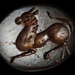 Oude Mesopotamische hematiet Zegelstempel in intaglio met