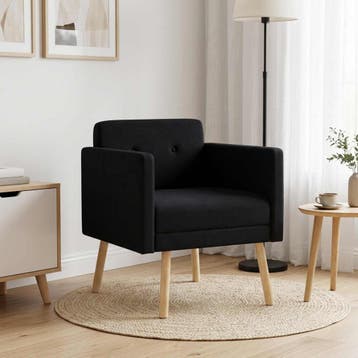 vidaXL Accentstoel Zwart Stof, Huis en Inrichting, Verzenden, Nieuw