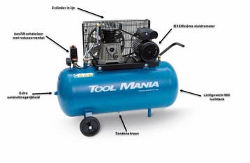 TM 100 Liter Compressor 3Hp, 230v, Verzenden, Nieuw