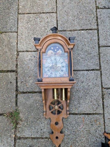 Wandklok - Antiek Brons, Glas, Messing, Hout - 1950-1960 -