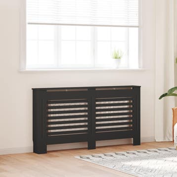 vidaXL Radiatorombouw 152x19x81,5 cm MDF zwart, Doe-het-zelf en Bouw, Verzenden, Nieuw