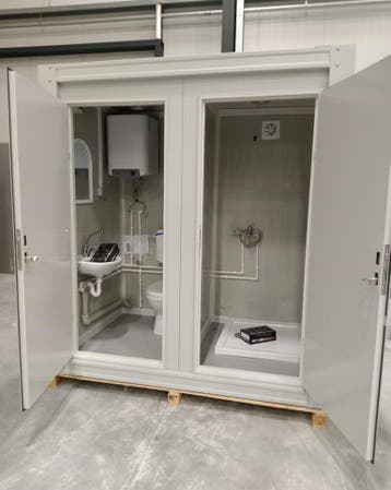 mobiele douche en toilet container sanitair unit mobiele wc, Ophalen of Verzenden, Douche