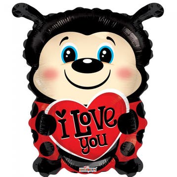 Helium Ballon Lieveheersbeestje I Love You 45cm leeg, Verzenden