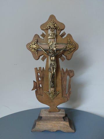 Napoleon III Crucifix - Walnoot - 1850-1900 - Da Altare - 41