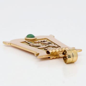 Hanger - 18 karaat Geel goud - Chrysopraas