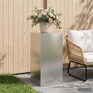 vidaXL Plantenstand zilver 40 x 40 x 80 cm Staal, Verzenden, Nieuw