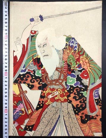 Japanese Ukiyo-e Woodblock Print Kabuki Actor Kiichi Hogen, Antiquités & Art