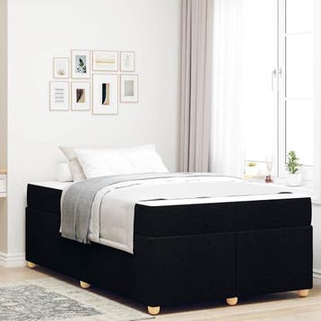 vidaXL Bedframe met matras Zwart 120 x 190 cm Stof, Verzenden, Nieuw