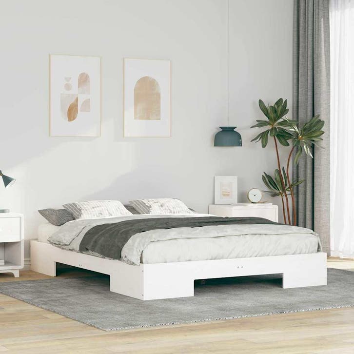 vidaXL Bedframe Wit 140 x 200 cm, Huis en Inrichting, Slaapkamer | Bedden, Nieuw, Verzenden