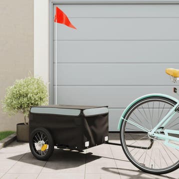 vidaXL Fietstrailer 30 kg ijzer zwart en grijs, Verzenden, Nieuw