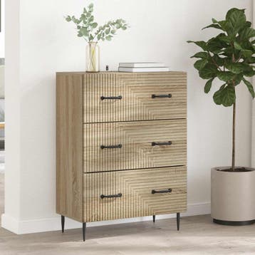 vidaXL Ladekast Sonoma Eiken 66 x 34,5 x 89,5 cm Bewerkt, Verzenden