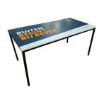 Tafel met updruk 160x80x76cm hout blad en metalen frame, Ophalen of Verzenden, Nieuw in verpakking