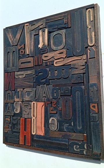 Drukblokken - Kader van oude typografische letters - Italië, Antiek en Kunst
