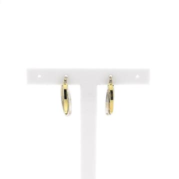 Bicolor gouden oorbellen, Handtassen en Accessoires, Oorbellen, Ophalen of Verzenden, Gebruikt, Goud, Goud